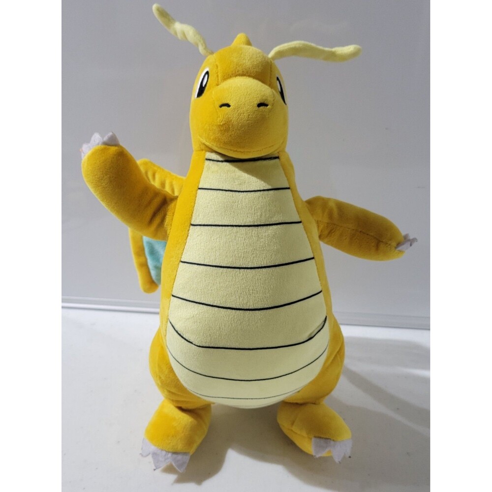 Pokémon Center Dragonite Plush Stuffed Animal Toy Yellow Cream Blue 12"